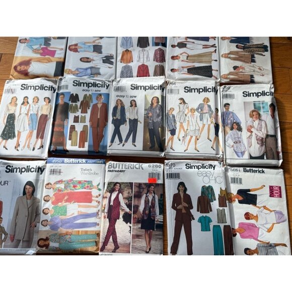Lot Of 15 Vtg Butterick & Simplicity Clothing Patterns Sizes 12 - 20Cut/Uncut - Picture 1 of 6